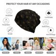 thumbnail image 5 of Yiaed Gold Spiders And Cobwebs Print Multifunction Beanie Hats for Women Men Slouchy Knit Beanie Hat Winter Hat Scarf Stretch Skull Cap, 5 of 8