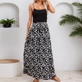 thumbnail image 2 of BUWTTER Women's Skirts Leopard Print Casual A Line Maxi Pull-On Elastic Waist Vacation Ruffle Soft Boho Flowy Outfit Black Skirt L, 2 of 3
