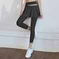 thumbnail image 4 of Fulijie Women Skirted Legging Pleated Skirt Capris Leggings Athletic Workout Running Yoga Pants, Black Sweatpants Women, Nylon,Spandex Yoga Pants Women, Petite Pants for Women, White Pants Women, 4 of 6