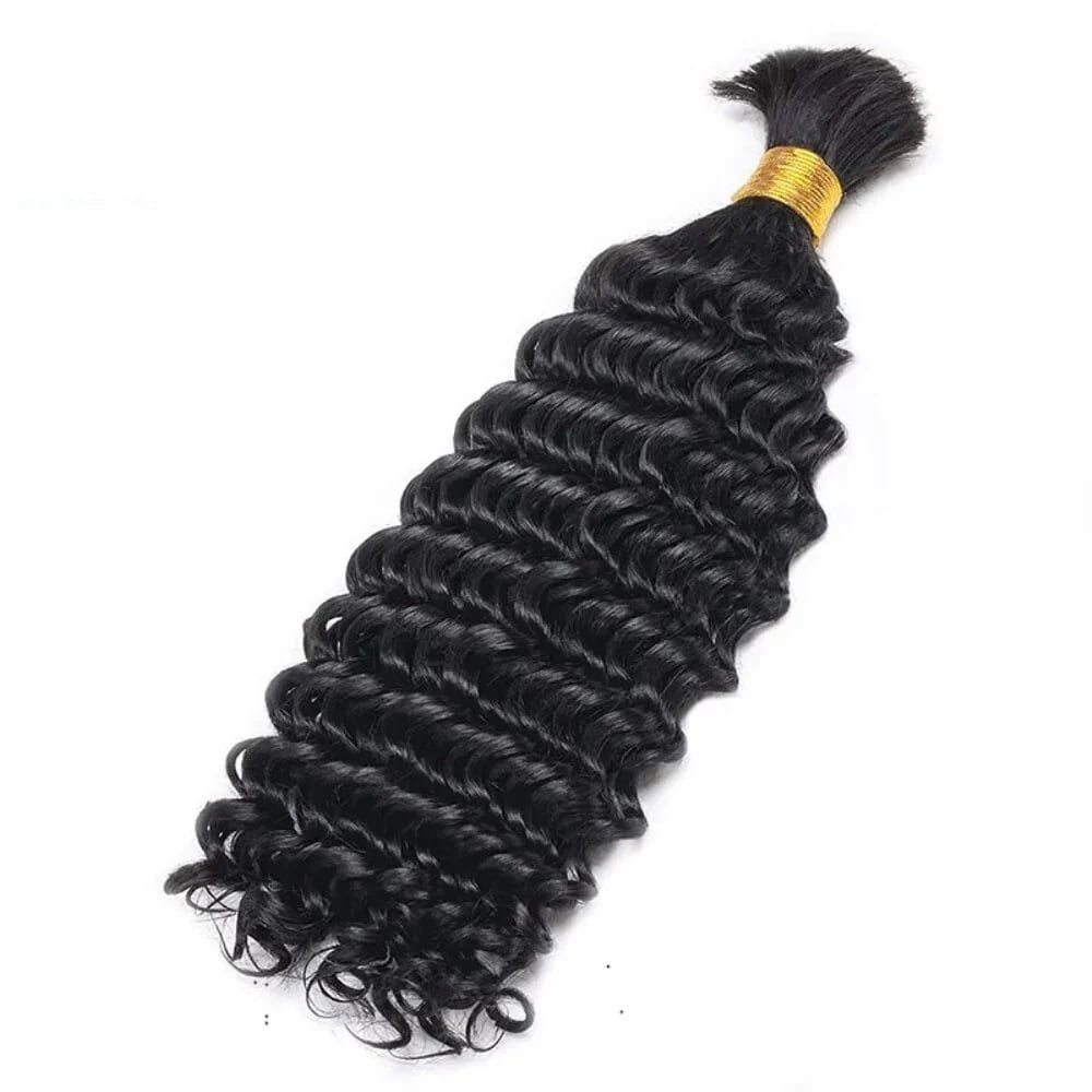 Deep Wave Braiding Hair 16-26 Inch Curly Bulk Human Hair Bundles for Boho Braids No Weft