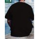 thumbnail image 2 of [Bear And Money Fly T-shirt] Premium Bear And Money Fly Pattern Print T-shirt - Men's Fashionable Casual Thick Pure Cotton Short Sleeved Round Neck, 2 of 5