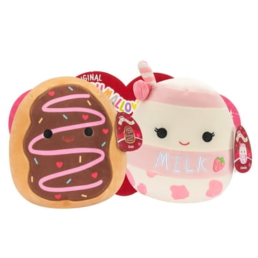 Squishmallows 8 inch Amelie the Strawberry Milk   8 inch Deja the Donut – Valentines Plush 2-Pack