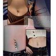 thumbnail image 5 of Briana Williams 6PCS 14G Belly Button Piercing Ring for Women Girls,CZ Inlaid Stainless Steel Dangle Belly Button Rings with Long Bar Dangle Curved Navel Rings Belly Ring, 5 of 7
