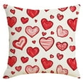 thumbnail image 2 of romoty Valentine's Day Heart Pillowcase 18" x 18" Decorative Cushion Cover Preshrunk Linen Look Throw Pillow Shell Festive Decoration for Sofa Bed and Anniversary Gift, 2 of 4