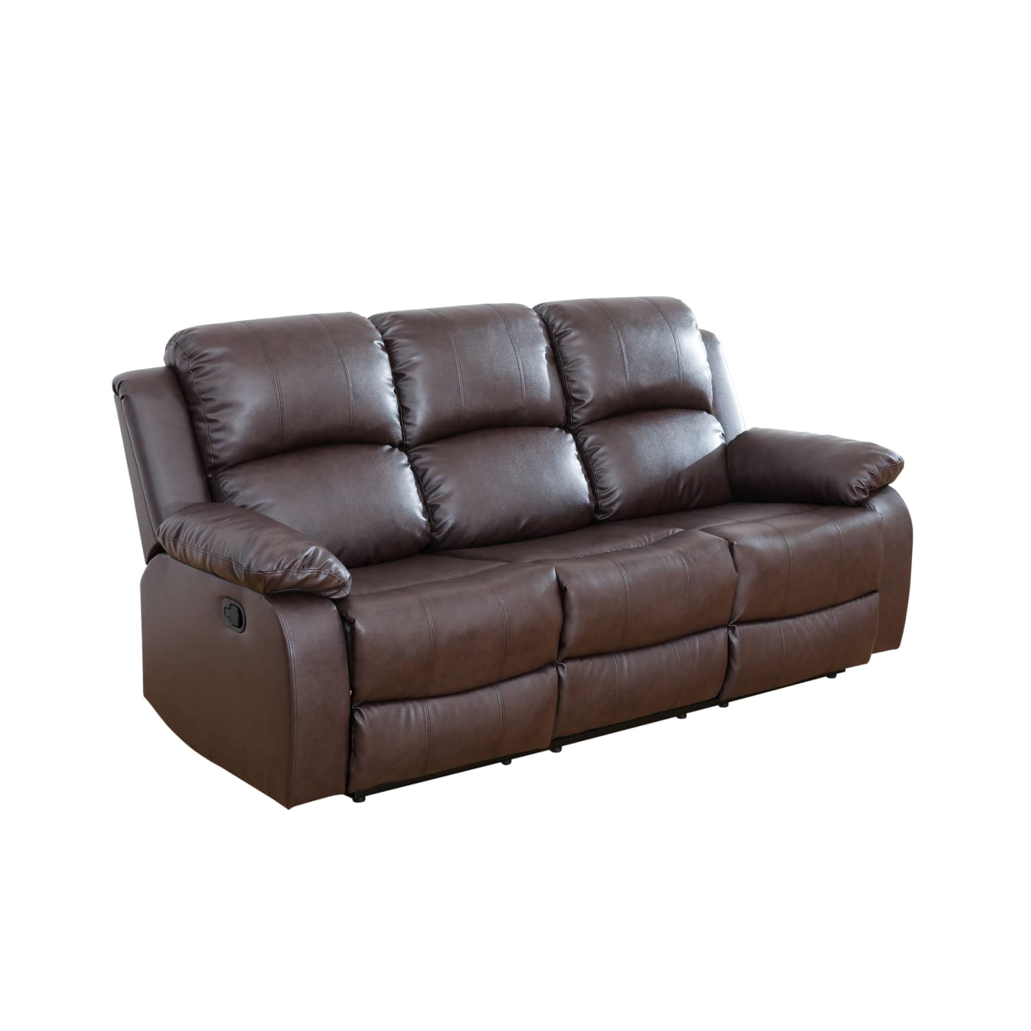 Semi PU and PVC 3-Seat Sofa - Modern Sofa with Intelligent Functions, Solid Wood Frame, and High-Quality Sponge for Living Room