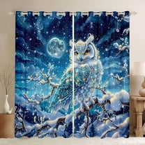 Homewish Animal Owl Black Out Curtains For Teens Female Men,Exotic Style Curtains Pack of 2 (42x63 Each),Bohemian Boho Theme Bedroom Curtains,Ultra Soft Home Decor