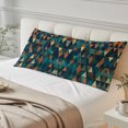 thumbnail image 4 of Teal Orange Abstract Art Long Body Pillow Cover 20x60 Inch, Geometric Modern Art Decorative Pillowcase with Zipper, Microfiber Pillow Protector, Soft Breathable Long Pillowcases for Women, 4 of 9