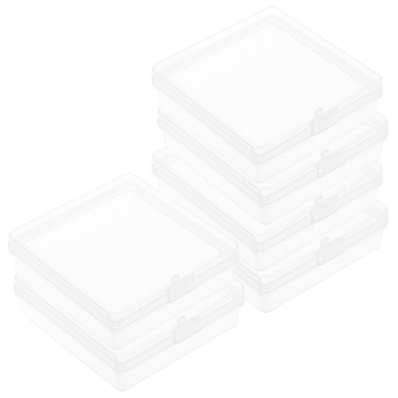 Transparent Storage Box with Hinged Lid for Small Items Craft Jewelry Hardware 6 Pieces 2 16x2 16x0