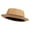 Tan, variant on Big Size Wove Paper Straw Wide Brim Porkpie Upbrim Fedora - Tan 2XL-3XL