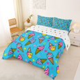thumbnail image 2 of Manfei Cute Cartoon Ice Cream King Size Comforter Sets,Kawaii Stars Comforters King Size,Blue,Polkadot Reversible,3-Piece,1 Comforter and 2 Pillowcases, 2 of 7