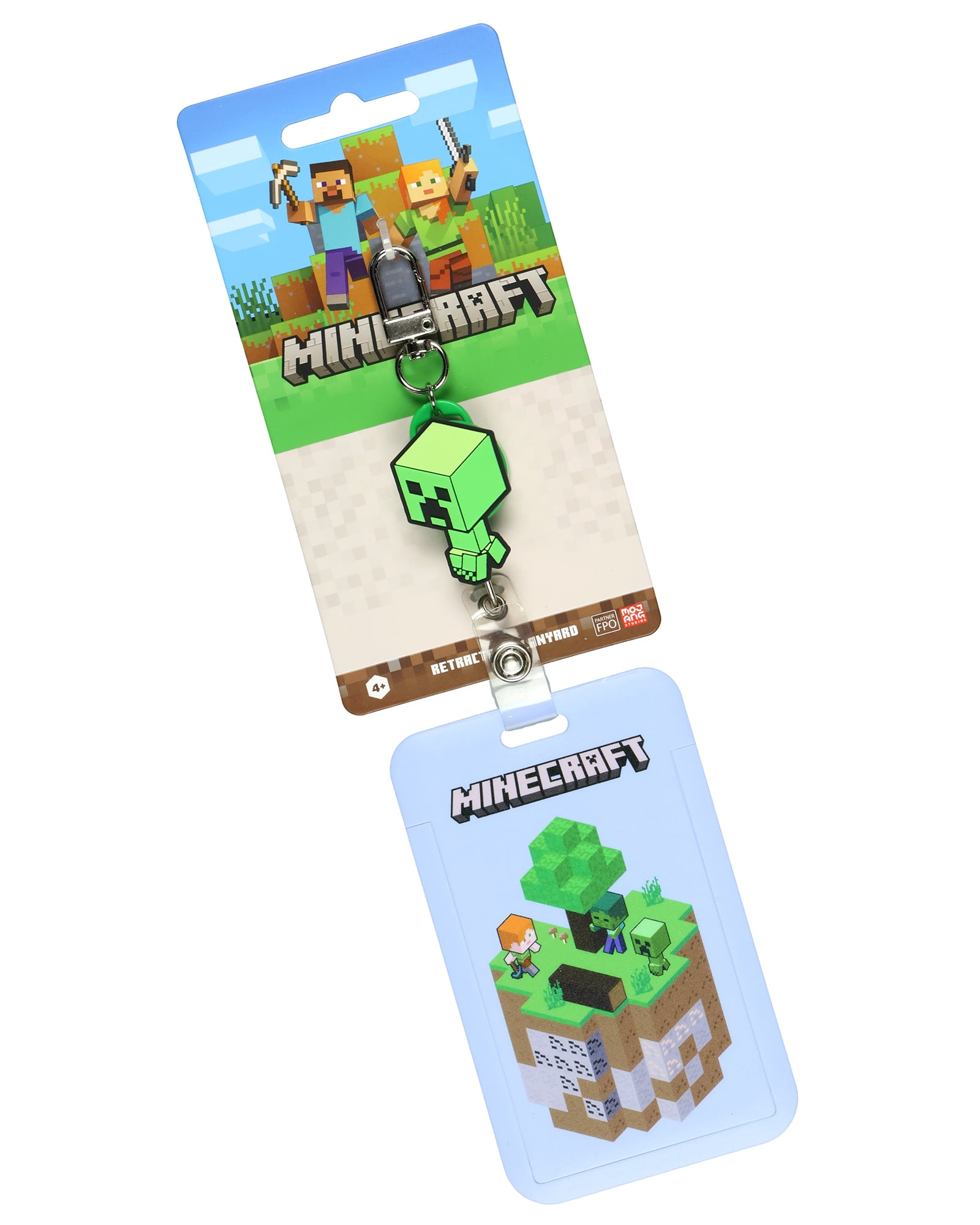 Minecraft Creeper Retractable Reel ID Badge Holder Keychain with