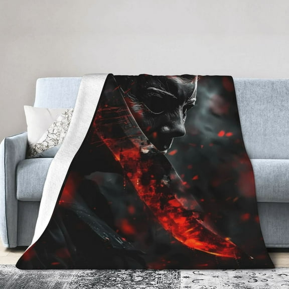 Michael Myers Throw Blanket, All Season Decorative Soft Cozy Fleece Blankets, Room Decor For Bed Chair Car Sofa Couch Bedroom