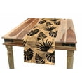 thumbnail image 1 of Leaves Table Runner, Boho Monochrome Monstera Plants in Contour Form on Striped Background, Dining Room Kitchen Rectangular Runner, 3 Sizes, by Ambesonne, 1 of 2