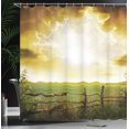 thumbnail image 4 of Ambesonne Country Shower Curtain, Sunset on Spring Field, 69"Wx84"L, Green Yellow, 4 of 5