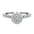 thumbnail image 4 of Round Halo Diamond Engagement Ring for Women Stackable Pave Set 18K White Gold 0.70 CT TW (G,VS1), 4 of 5