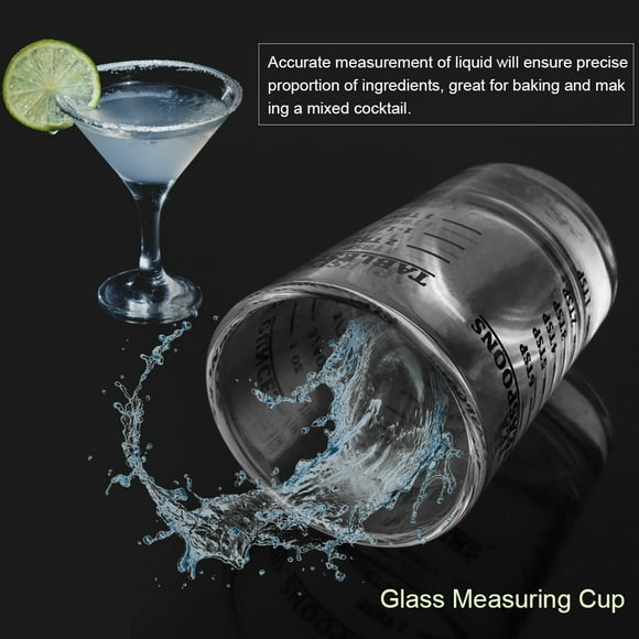 Ounce Measuring Cup  Oz Ml Measuring Cup Small Glass Measuring Cup Oz / Ml / Teaspoon / Tablespoon 4 Scales 1ounce 30ml Kitchen Tool