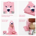 thumbnail image 5 of BULLPIANO Unisex Baby Hooded Towel with 5 Washcloths Soft Absorbent Bath Towel Set for Infant Boys Girls, Pink Flamingo, 5 of 8