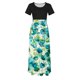 thumbnail image 4 of Puntoco Vestido De Mujer De Manga Corta Con Estampado Floral Estilo Resort Falda Larga De Manga Corta Y Cuello Redondo Negro Xxl,Regalos Para Mujer Joven, 4 of 5