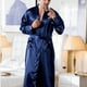 thumbnail image 3 of Batas para hombre, lisas, informales, de manga larga, con cordones, con bolsillo para el hogar, pijama largo para hombre, 3 of 5