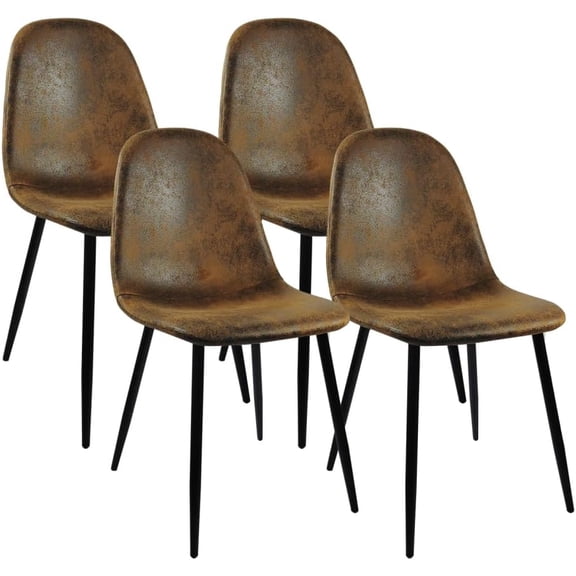 LQLI Dining Chairs Set of 4, Modern Accent Chairs,Spoon Shape Kitchen Chair with Black Metal Legs Dining Side Chairs for Dining Room Kitchen