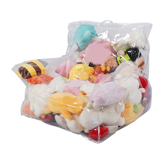 Stuffed Storage Bean Bag Chair Sofa Cover Seal Large Sheer PVC Stuffed Manager Bean Bag Seat Only for Home