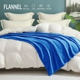 thumbnail image 6 of Exclusivo Mezcla Large Flannel Fleece Throw Blanket, Jacquard Weave Wave Pattern Blanket (50" x 70", Cobalt Blue), 6 of 9