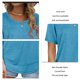 thumbnail image 5 of Camiseta con cuello redondo, holgada, transpirable, dobladillo curvo, camiseta con cuello redondo, manga corta informal para mujer, 5 of 6