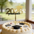 thumbnail image 5 of Klonfd Graduation Cake Class Of 2026 Cake Toppers Grad Cap Decorative Cupcake Inserts Graduation Theme Party, 5 of 5