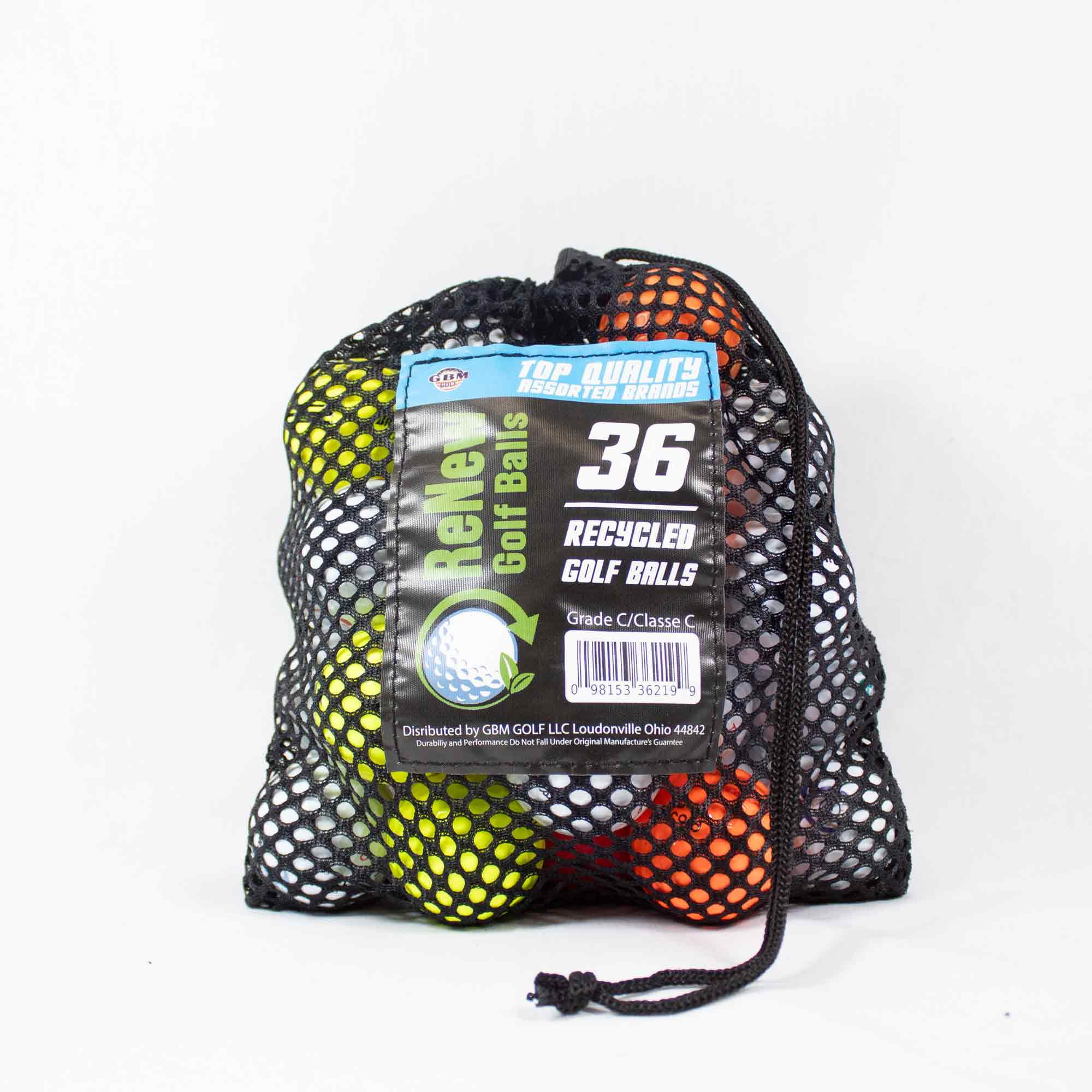 Pre-Owned Mixed Brand Golf Balls with Mesh Storage Bag, 36 Pack