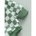thumbnail image 6 of Bagilaanoe Newborn Baby Boy Girl Romper Sweatshirt Long Sleeve Bodysuit Checkerboard Print Pullover 6M 12M 18M 24M Infant Casual Tee Tops, 6 of 8