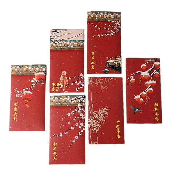 Grande Vente! 25 Enveloppe Rouge Pliable de Festival du Printemps Sac d'Argent Porte-Bonheur Créatif Dessin Animé$ G9O7