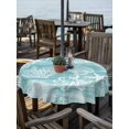 thumbnail image 2 of Outdoor Tablecloth with Umbrella Hole for Patio/Picnic/Party/Camping, Turquoise Coastal Waterproof Table Cloth Round Cover Washable, Nautical Coral Starfish Shell Octopus Sea (Dia 54"), 2 of 8