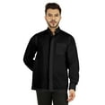 thumbnail image 1 of Bestman Solid Long Sleeve Shirt For Mens Front Double Button Placket Chinese Collar Shirt, 1 of 7