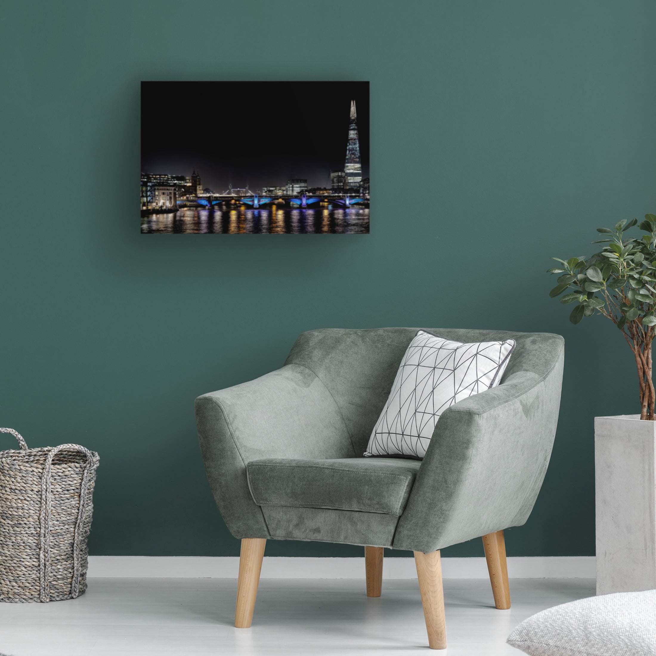 Canvas Wall Art - Kent Burkhardsmeier 'Night Lights' Wall Art for Living Room, Bedroom, or Office Décor by Trademark Fine Art - 47 x 30 Inches