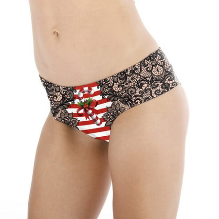 

Qcmgmg Women Panties Christmas Seamless Bikini Low Waisted Underwear