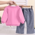 thumbnail image 7 of DJDLJWCJ 2 Piece Girls Casual Outfit Sets Bow Print Long Sleeve Crewneck Sweatshirt with Elastic Waist Wide Leg Pants Set Hot Pink Size 12M, 7 of 7