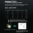thumbnail image 2 of -1 Ventilador de RefrigeracióN para Carcasa PC ARGB Efecto Luz de Espejo 800-2000 RPM PWM RefrigeracióN por Agua Ventilador Enfriador de 120 mm Negro Hacia Adelante, 2 of 5