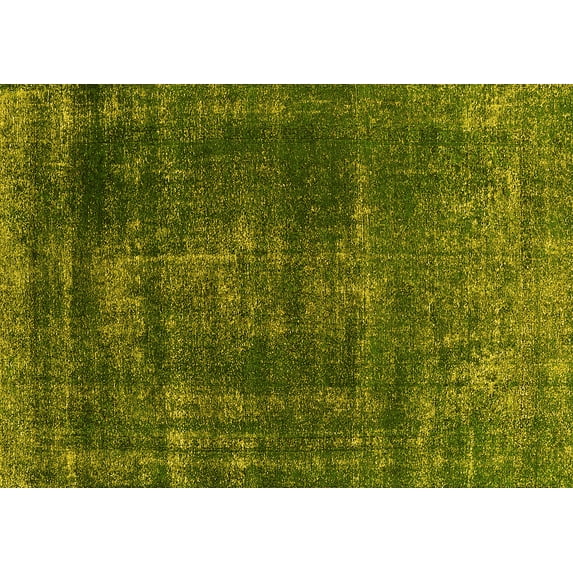 Ahgly Company Machine Washable Indoor Rectangle Oriental Yellow Industrial Area Rugs, 6' x 9'