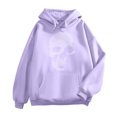 thumbnail image 4 of Likimi Halloween Womens Hoodies Long Sleeve Hallowmas Skull Print Hooded Sweatshirt For Women Loose Fit Fashion Casual Pullover Tops Size L, 4 of 4