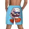 thumbnail image 2 of Lsque Mens Swim Trunks Sushi Salmon Surfing Pattern - Bathing Suit Compression Liner - Beach Swim Shorts Swimwear - (S-3XL) - Stretch Quick Dry -X-Large, 2 of 9