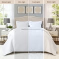 thumbnail image 6 of VCCOEM Quilt Set Twin/Twin XL Size Lightweight Bedspreads, All Season Coverlet, 2 Piece (1 Quilt, 1 Pillow Sham), Woven Pattern, White, 6 of 10