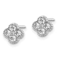 thumbnail image 3 of FJC Finejewelers 925 Sterling Silver Button Rhodium-plated CZ Post Earrings 7 mm x 7 mm, 3 of 6