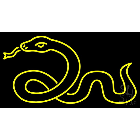 Snake LED Neon Sign 20" Tall x 37" Wide - inches Black Square Cut Acrylic Backing, with Dimmer - Premium built indoor Sign for Club, Home décor, Event, Workshop, Storefront.