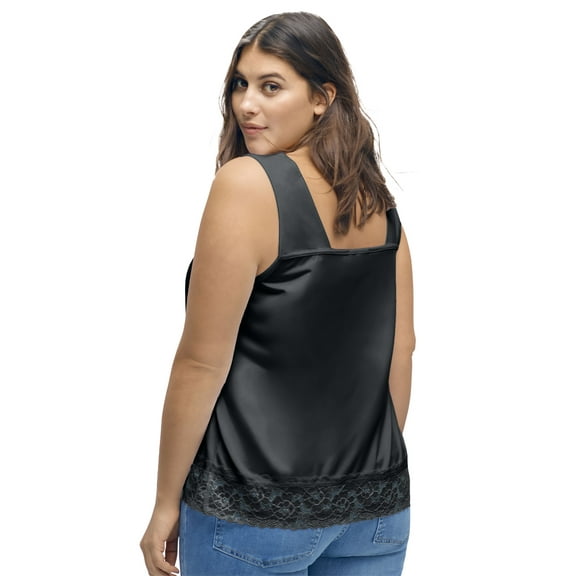 ellos Women's Plus Size Lace-Trim Tank