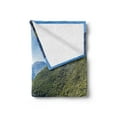 thumbnail image 2 of European Soft Flannel Fleece Throw Blanket, Piva Canyon Reservoir Montenegro Balkans Europe Sunlights, Cozy Plush for Indoor and Outdoor Use, 60" x 80", Forest Green Sky Blue, by Ambesonne, 2 of 5