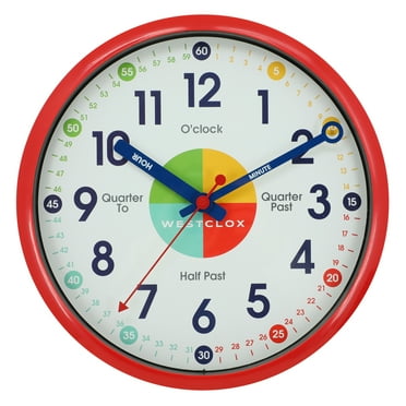 Homotte 10 inch Kids Learning Wall Clock, Silent Non-Ticking for ...