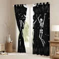 thumbnail image 3 of jejeloiu Vintage Skeleton Blackout Curtains Set of 2 (52x84 Each),Boho Bohemian Style Window Curtains,White Black Curtains and Drapes For Adults,Microfiber Bedroom Decor, 3 of 6