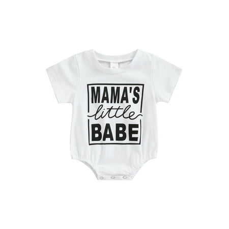 

Nokpsedcb Infant Boy Girl Summer Romper Round Collar Short Sleeve Letters Printed Pattern Jumpsuit White Pattern 1 6-9 Months