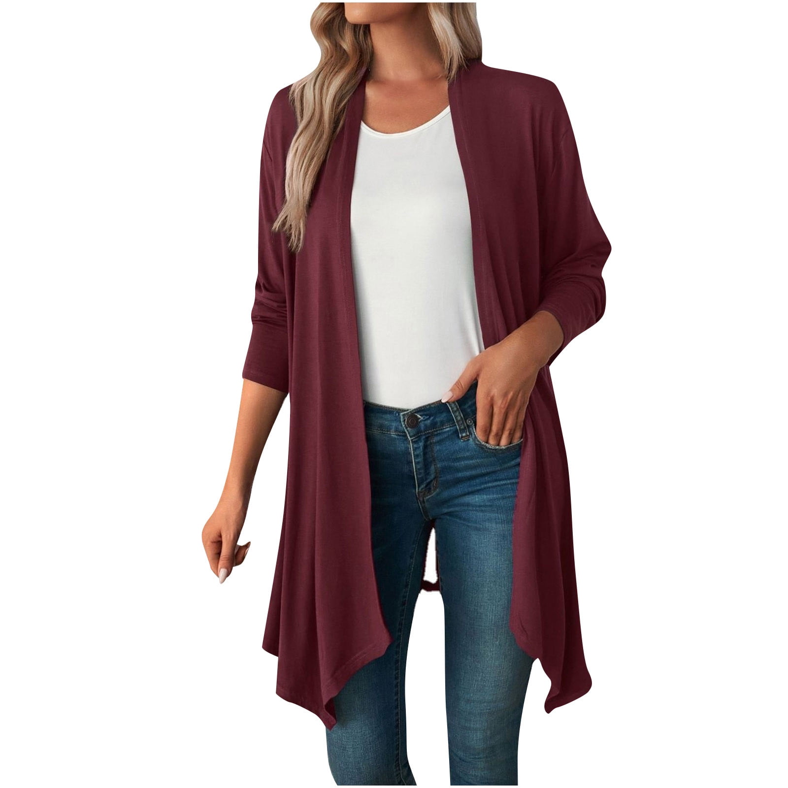 jsaierl Cardigan for Women Dressy Casual Lightweight Long Sleeve Open