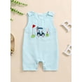 thumbnail image 3 of Suealasg Baby Girls Summer Romper Sleeveless Round Neck Golf Elements Pattern Embroidery Jumpsuit, 3 of 8